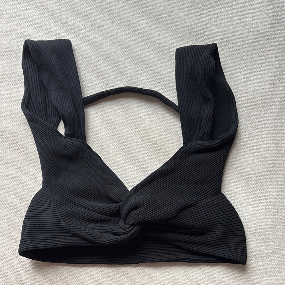 Elegant Black Twist Front Top